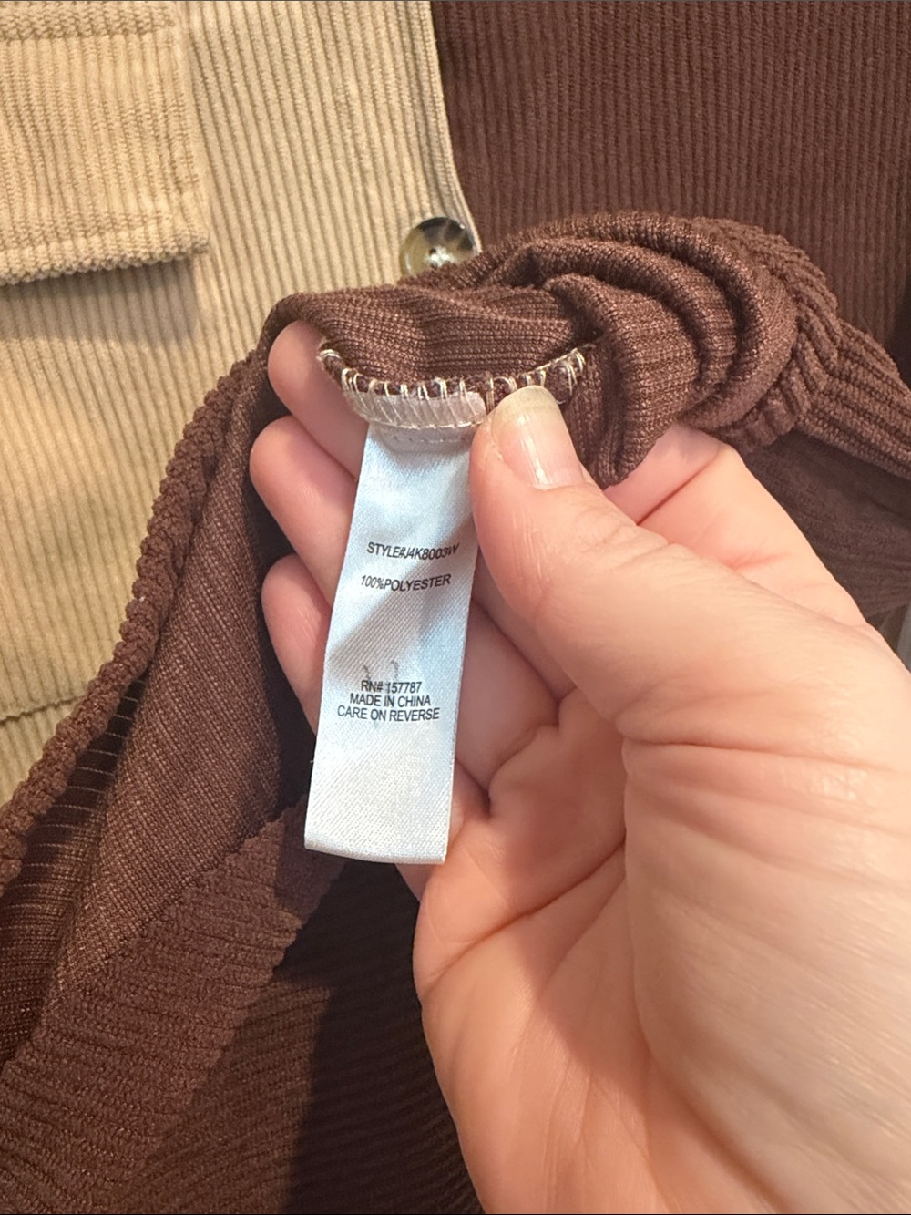 Jolie & Joy Brown Colorblock Button Up Shirt, Fall Comfy Vibes - Picture 3 of 7